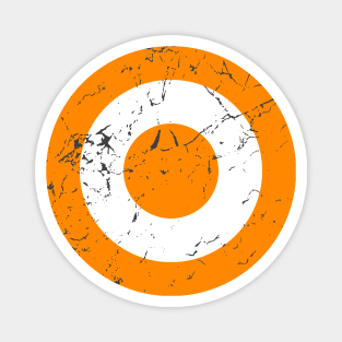 Distressed Orange and White Roundel Magnet